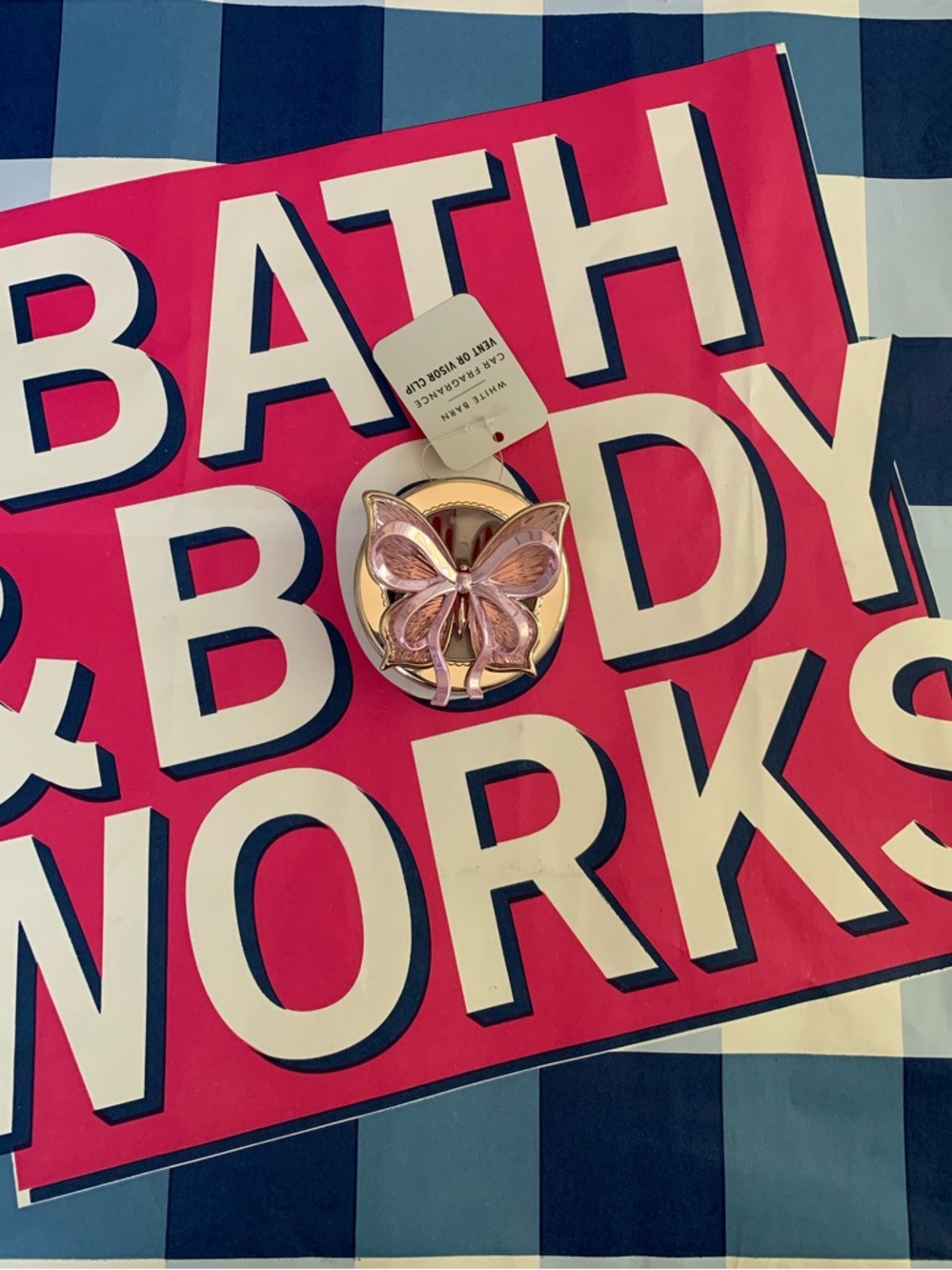 NWT Bath & Body Works Bowterfly Car Vent/Visor Clip